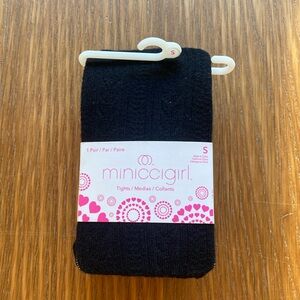 New Minicci Girls Black Tights Size Small S